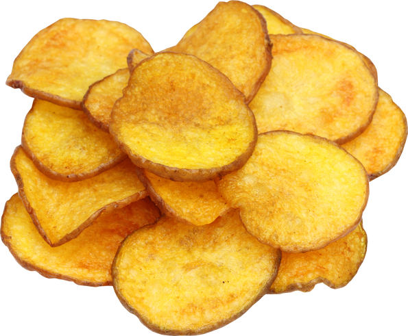 Potato Chips in an Isolated Background