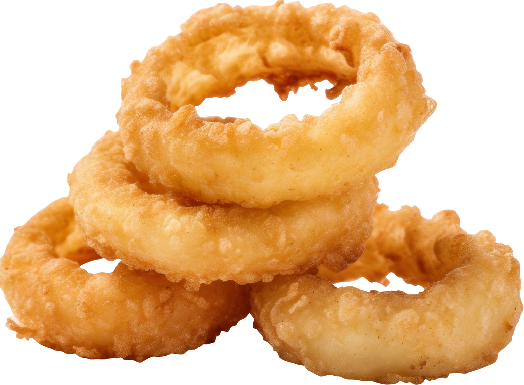 Onion rings isolated.