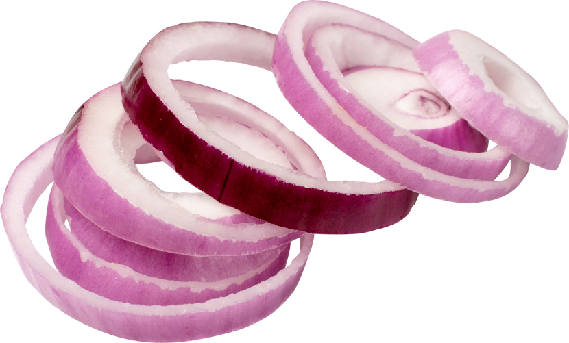 Sliced Red Onion or Purple Onion Rings Isolated